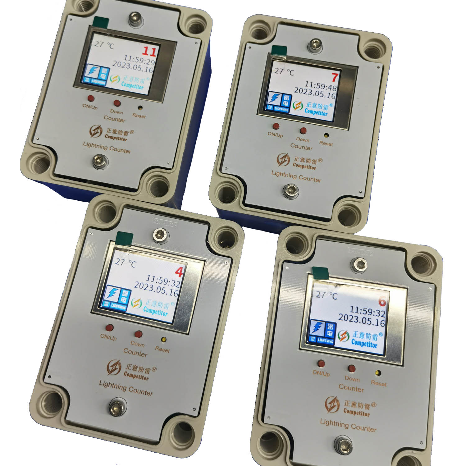 LCD Screen Lightning Monitoring and Counting Device